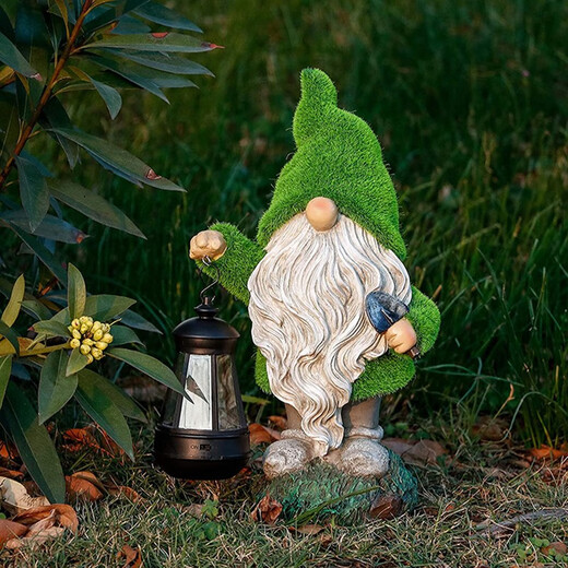 Shiyan solar garden light outdoor garden decoration ornaments cute dwarf elves light balcony terrace landscape light flocking - lantern welcome elves
