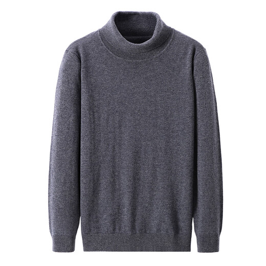 
Anyilun Ordo City cashmere sweater men's turtleneck sweater thickened pure cashmere sweater double lapel winter knitted base shirt turtleneck/molan 185/XXXL Recommended 170-185