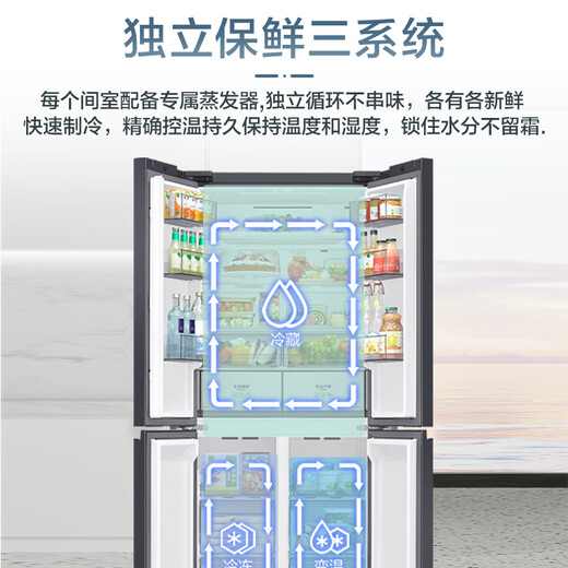 Samsung (SAMSUNG) AI God Refrigerator Venus 501L Four-Open Door Cross Door Three-Circuit Ultra-Thin Zero Inlay Flat Inlay Air-Cooled Frost-Free National Subsidy 20% White RF50DG5021CWSC