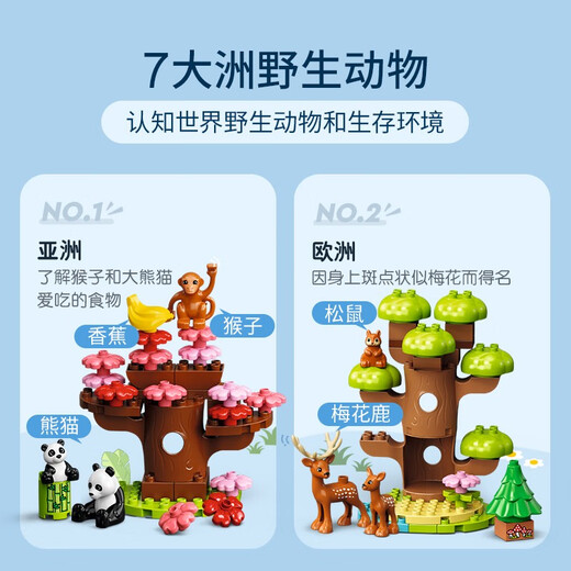 乐高（LEGO） 得宝大颗粒婴幼儿拼搭积木玩具生日礼物 10975 世界野生动物