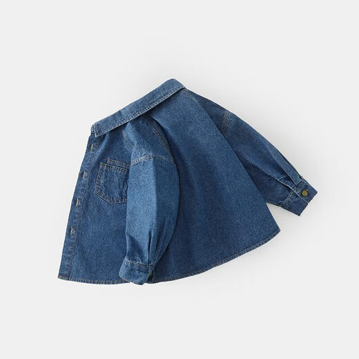 Ciciibear boys' denim shirt baby shirt spring new style children's casual tops and jackets children's clothing trendy denim blue 73