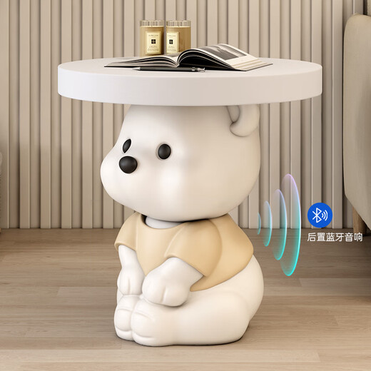 Chenyu MSKA Big Bear Living Room Floor-standing Decoration Sofa Side Table TV Stand Bedside Table Home Decoration Housewarming Gift Bluetooth Speaker Sit-Stand Bear Side Table-Yellow