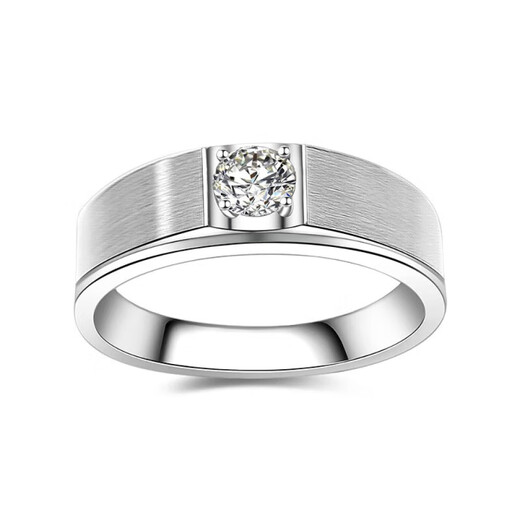 AVHE platinum cultivated diamond brushed frosted wide diamond ring four-prong business men's wedding gift Chinese Valentine's Day pair of rings platinum wide brushed men's ring - D color 20 points VVS 9-20 ring can be consulted