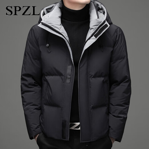 Lexc Light Luxury Brand Down Jacket Winter Short Youth Youth Vêtements chauds Nouveaux hommes décontractés et confortables Blue 9902 M 170 / (suggéré 100-120jin [Jin est égal à 0,5 kg]))