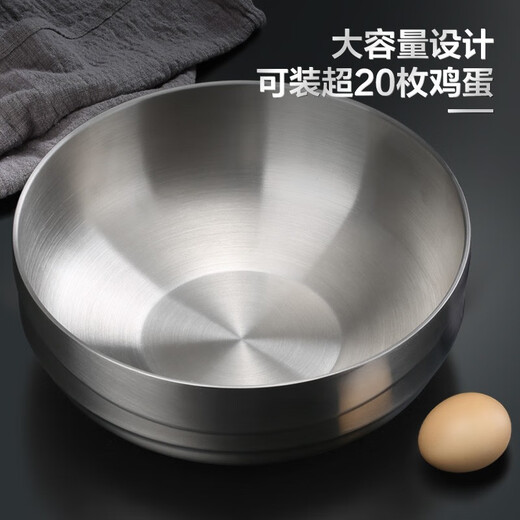 Jianyimao 304 stainless steel bowl double-layer anti-scald soup bowl anti-fall home student eating tableware instant noodle bowl single Korean 304 stainless steel-13cm