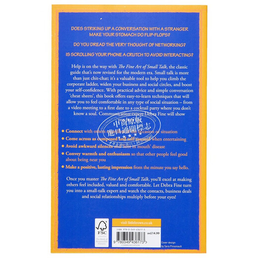 闲聊的艺术 如何开启对话 保持对话 培养社交技巧 积极形象 The Fine Art Of Small Talk 英文原版 Debra Fine