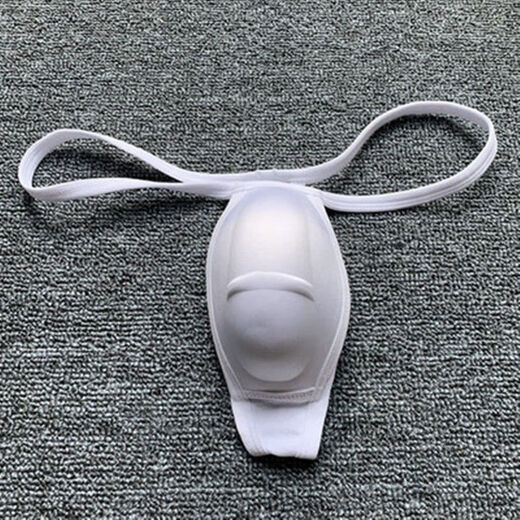 Long Night Men's Penis Pad Underwear Pad 3D Bionic Men's Cup Thong Sponge Guard Pad Swimming Briefs U Protruding Large White M Size 100-145Jin Jin is equal to 0.5 kg