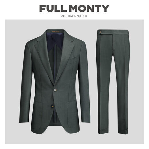 FULL MONTY Italian imported VBC suit men's neo-retro single-breasted light business slim suit suit olive green 6407 46