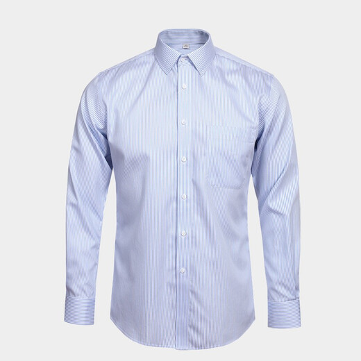 MAILYARD/MelYar long-sleeved shirt pure cotton business slim-fit men's blue and white striped non-iron shirt 722 blue and white stripes S/39S
