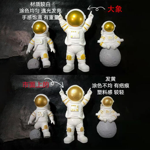 Baiyuan Astronaut Ornamente Süßes Modell kleiner Raumleute Home Wohnzimmer Desktop Dekoration Ornamente Geburtstagsgeschenkset Golden