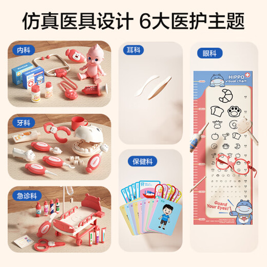 Xinge Xinge Children's House Jouant Toys Simulation Docteur et infirmière Jouant des vêtements de médecine d'ensemble du 1er juin Cadeau de la journée pour enfants