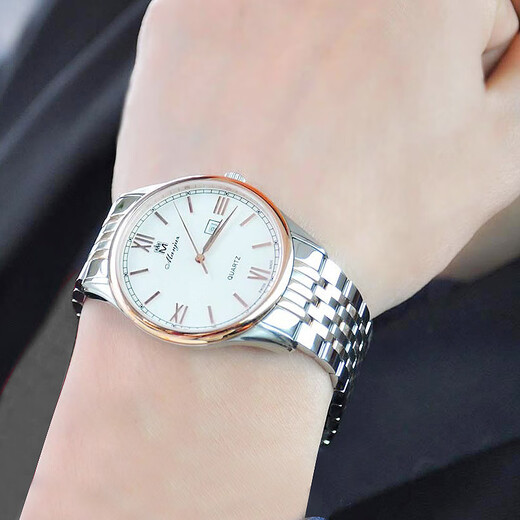 Manjaz Swiss Watch Herrengeschäft Casual Vergoldete Stahlmarke Quarz Herren Uhr Valentinstag Geschenk für Männer chinesischer Valentinstag Weiße Platte Gold Shell 6167M SK-WK-A3