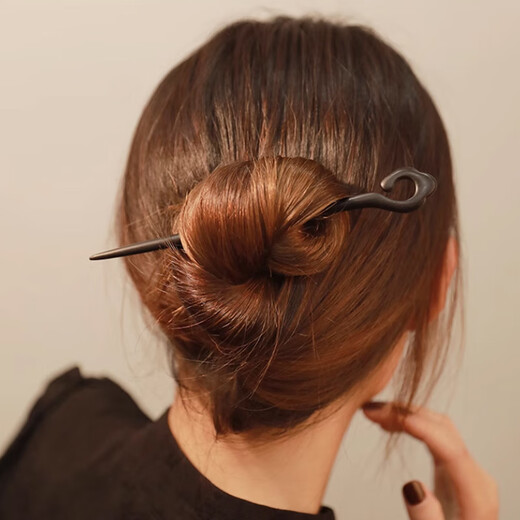 Two Worlds Happy Ancient Style Hairpin Women's High-end National Style Daily Hairpin Wooden Hairpin New Chinese Style Hairpin Birthday Gift Hairpin