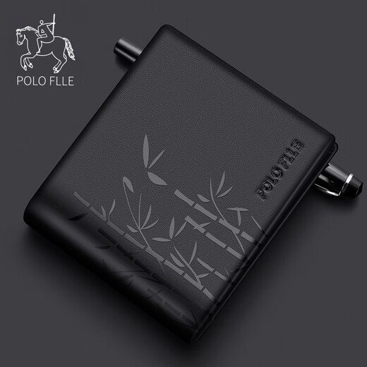 Cobia Paul Wallet Men's Short Genuine Soft Leather Wallet for Boyfriend and Husband Practical Birthday Gift Wallet 2024 New Black (rising) Boutique Gift Box