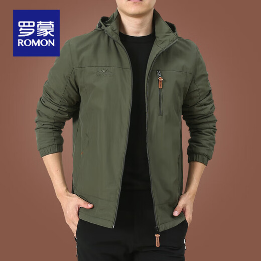 Romon Outdoor Jacke Herrenjacke Herbst und Winter im mittleren Alter Herbst Herbst Kleidung plus Samtjacke Herren Frühling und Herbst Dicke 9898 Schwarzer Stil plus Samt 2xl