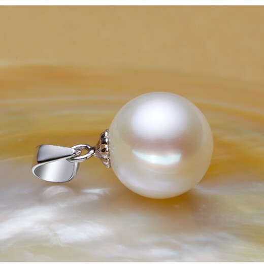 Yuying seawater pearl pendant Akoya white pink round single strong light 925 silver necklace clavicle simple and fashionable white 45cm 9-10mm