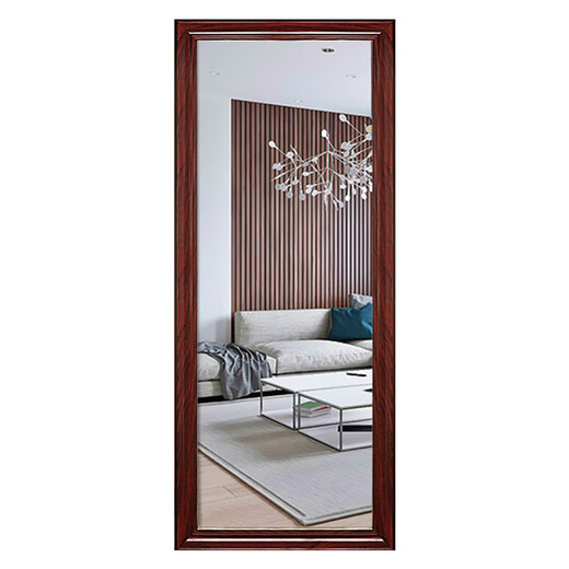 [New product delivery package installation] Four-bedroom house, solid wood full-body mirror, floor-standing mirror, fitting mirror, Chinese bedroom, household wall hanging dressing mirror, wall hanging mirror, Red Walnut 600mm*1650mm