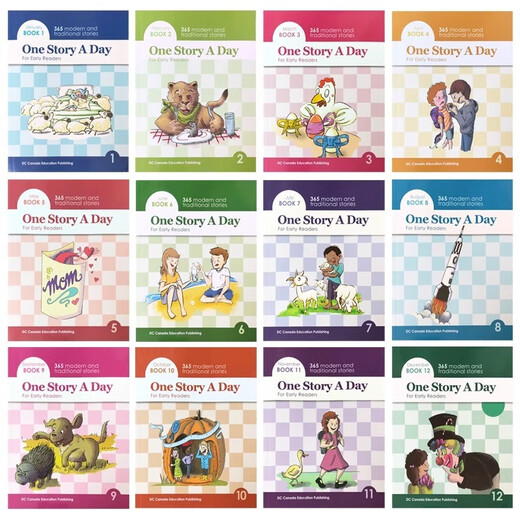 365天天故事系列 12册 小学版 （One story a day）亲子英语课外阅读绘本 英文原版进口 8-15岁 蓝思值300L-700L 小学礼物 小学教辅