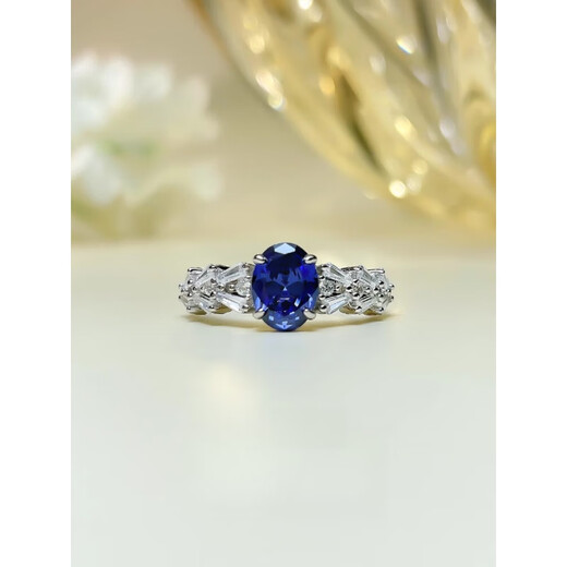 Fat Donglai's same style tanzanite ring fashionable 925 silver denier tanzanite blue inlaid with imported technology high carbon diamond essence tanzanite blue ring No. 5