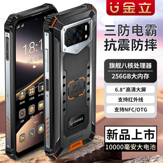 Gionee P28 Seiko Drei-Sof-Elektromution Elektrische Batterie wahr wasserdicht 256 GB Outdoor-Smartphone 10000 mAH Großer Batterie Ultra langer Standby-NFC-Infrarot OTG All-Netcom Voice King Schwarz [IP68 Level True Waterefrid + Infrared Fernbedienung + NFC Intelligent Interaction] 8-Core + 256GBORTE