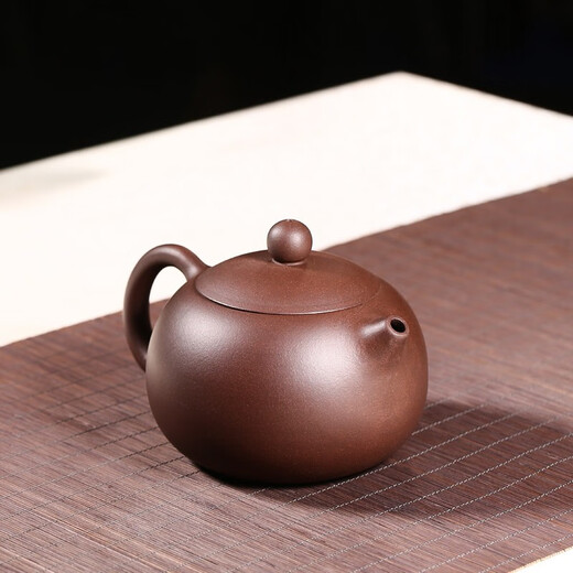 Jingzhou stone scoop purple clay teapot Yixing pure purple clay handmade teapot Kungfu tea set old purple clay Xishi teapot Purple clay Xishi teapot