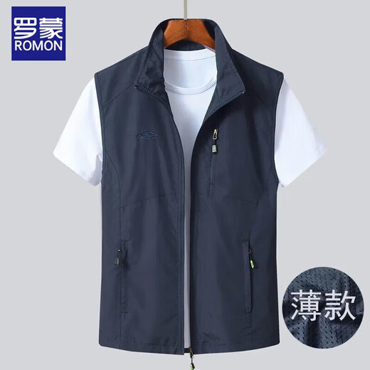Romon 2025 new horse clip for men's spring and autumn thin casual quick-drying outdoor large size loose vest sports vest men's trend 1908 royal blue XL 130-150Jin [Jin equals 0.5 kg]