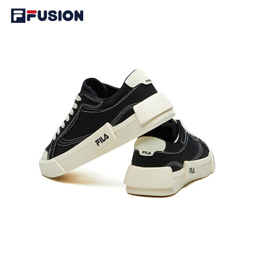 FILA FUSION斐乐男鞋潮牌板鞋情侣运动鞋休闲鞋经典帆布鞋男女鞋 黑色-BK 情侣款 42.5