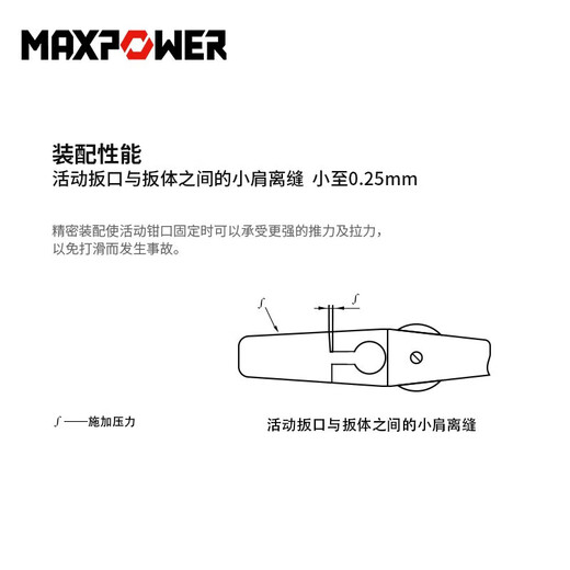 Llave móvil de potencia máxima Mango de placa móvil multifunción Mango de plástico Anti-Slip Llave para el hogar Llave de apertura móvil 4 pulgadas (abertura 15 mm) M11303