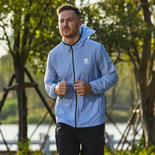 KELME/Karme summer sun protection clothes men's outdoor running thin breathable skin clothing sports windbreaker black XL