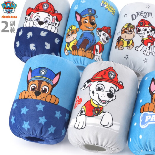 Wangwang team made great contributions (PAW PATROL) Wangwang team children's sleeves boys sleeves autumn painting waterproof and stain-proof sleeves cartoon boys baby sleeves velvet style blue + gray 1483A