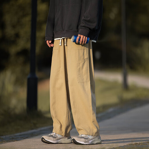 Dingfengbaoluo pantalon décontracté pour hommes et été pantalon de travail pant pantalon pantalon à tendance tendance pantalon polyvalent HK22374 Kaki xl