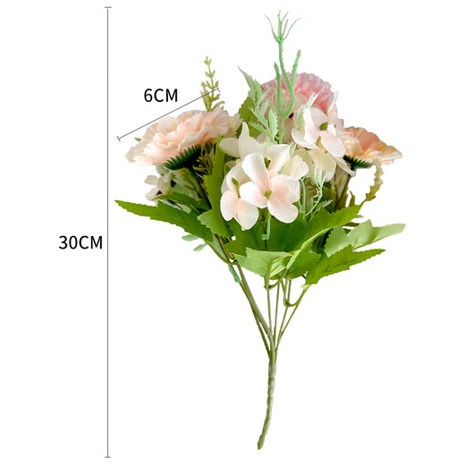 盛世泰堡仿真花假花康乃馨绣球干花婚庆手捧花插花绢花客厅玄关装饰摆件