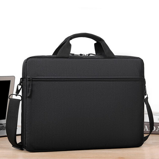 Qingxi laptop bag portable 14-shoulder 16-inch suitable for Lenovo Savior Y7000 gaming laptop Tianxuan 6pro black thick style with trolley case strap + shoulder strap 15.6-16.1 inches