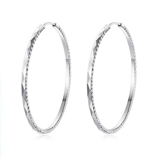 Jiuchangshi Shining 999 sterling silver earrings for women, pure silver large earrings, silver earrings, birthday gifts for girlfriend, shining earrings 50mm