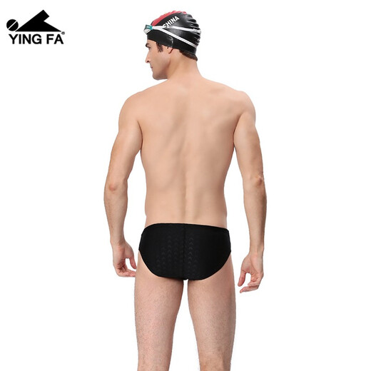 YINGFA Slip de Natation Slip de Natation en Peau de Requin pour Hommes Racing Résistant au Chlore Entraînement Compétition Professionnel Étanche Séchage Rapide Slip de Natation Y9201-1 Noir L Tour de Taille Recommandé 74-79CM