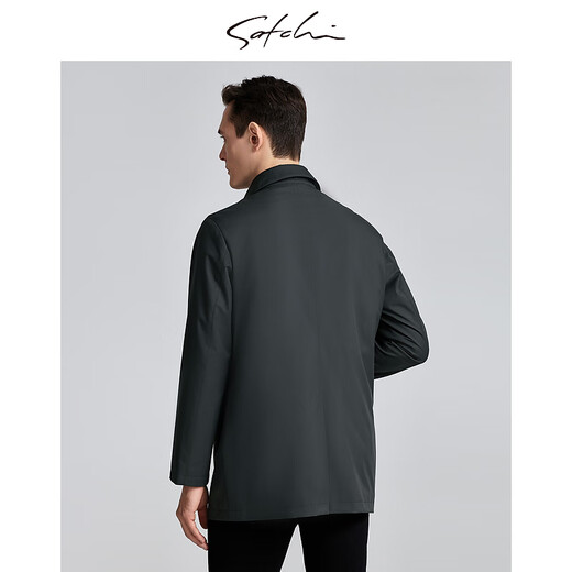 SATCHI Men's Men's Down Windbreaker 2025 Winter New Lapel Duck Down Business Executive Jacket Thick Licorice Gray 50