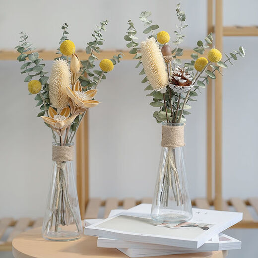 AIMAN Yunnan dried flower bouquet Nordic style home furnishings Eucalyptus cotton diy living room room decoration 5 eucalyptus leaves