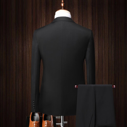 Caesar suit suit men's business formal wear iron-free anti-wrinkle professional suit casual suit men's slim black two-button suit 175