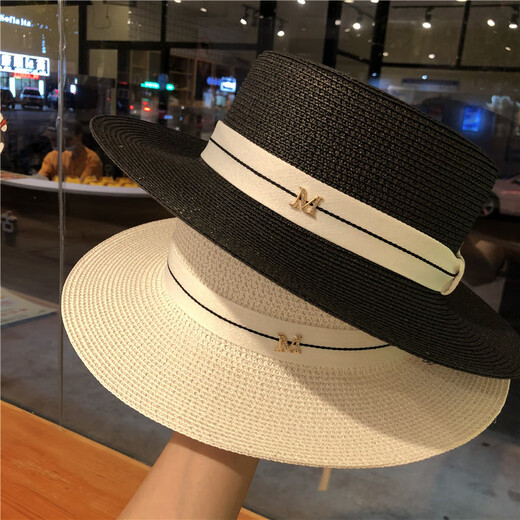 Young Sun Protection Sol Gat Sol Sombrero de paja Mujeres de primavera y verano Paja tejido Europeo y Americano Fashion Fashion Beach Beach versátil sombrero de sol beige de una talla (55-60 cm)