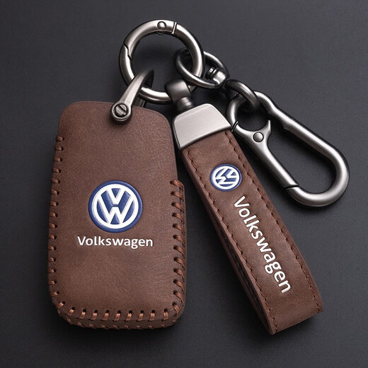 COOSTE Volkswagen Sagitar Lavida Key Case Passat Golf 678 Bora ID346 Tanyue X Tiguan L Sac de boucle auto A ACCORDE BROWNE-BROWNE [Volkswagen Huile en cuir]