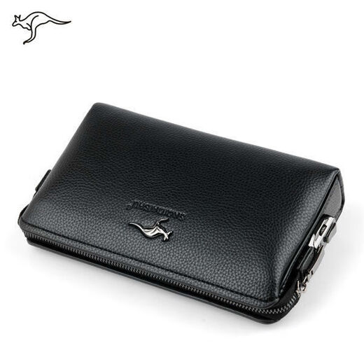 Cool Kangaroo 2023 Mot de passe Lock Hands Sac à main Texture en cuir véritable de grande capacité Sac d'embrayage décontracté en cuir de grande capacité Soft Casched Business à la mode (avec ceinture portative)