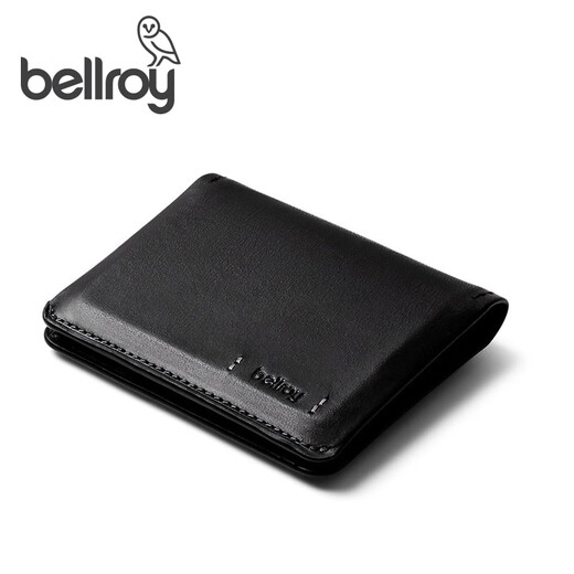 Bellroy澳洲 Slim Sleeve Premium Edition新款短夹皮革尊贵版卡包 经典黑