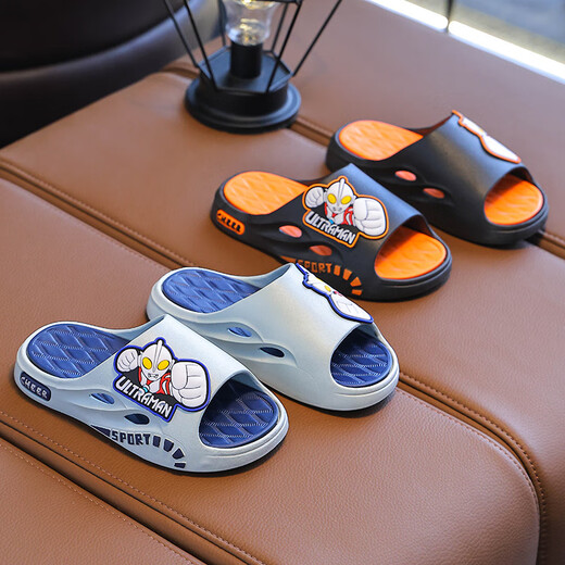 CHACEPOT Ultraman Ultraman Children's Sandals for Parents and Children New Summer Cartoon Soft Non-Slip Home Bath Bathroom Warehouse 6 Austrian 1680 Black Size 36-37 Inner Length 23cm Regular Size