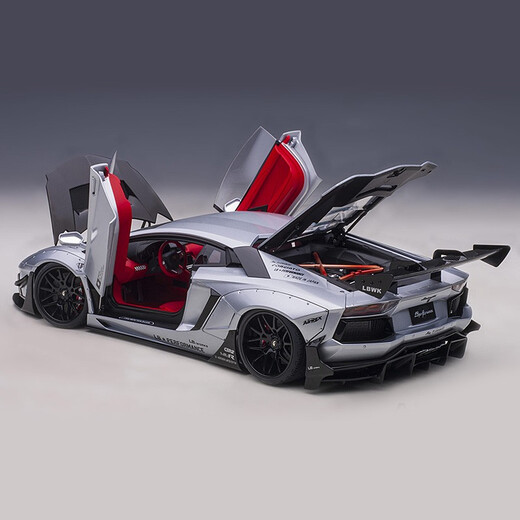 Autoart 1:18 Lamborghini Aventador SVJ Sportwagen Model Car Collection 79181 Silberschwarz Cover Wide Body