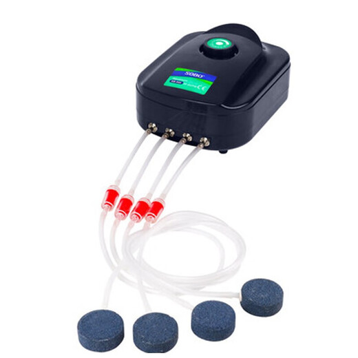 Songbao fish tank oxygen pump oxygen pump fish aerator small household soft bass oxygenator fish tank 8W two-hole air pump + 4 meters air pipe + 2 air disks + 2 check valves