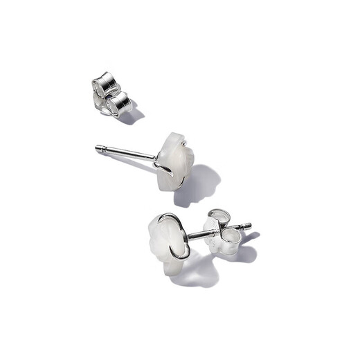 PANDORA Snow Reflecting Rose Earrings White Elegant High-end Fashion Niche Design Birthday Gift for Girlfriend