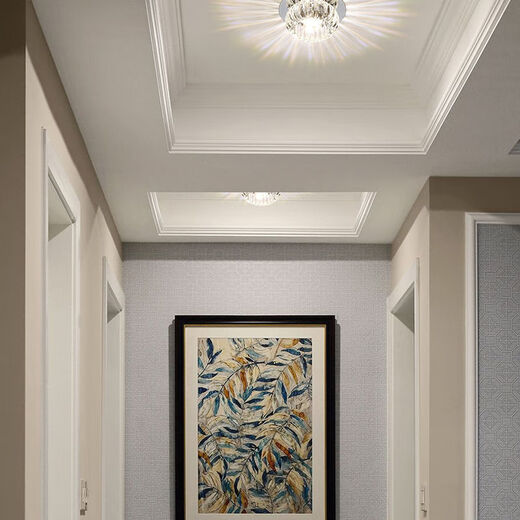 Vinoa downlight spotlight embedded three-color crystal aisle light corridor light simple entrance hall light creative living room entrance winter melon 3W warm light concealed / opening between 5-9 cm