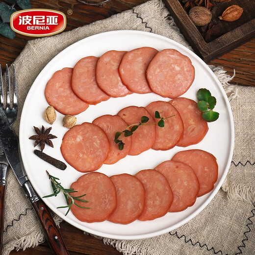 Bernia Bernia fruta alemana madera ahumada salchicha de jamón tostado salchicha asa a la parrilla Qingdao especialidad 830g ajo + tostado ahumado + flor de codo