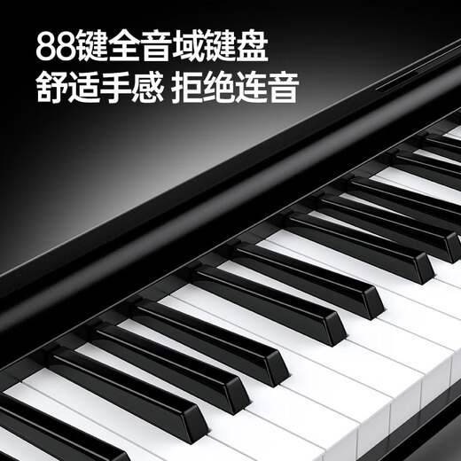 Terence electronic piano 88 key folding piano for adults and children beginners electric steel keyboard teaching instrument V10 home piano elegant black + original piano bag