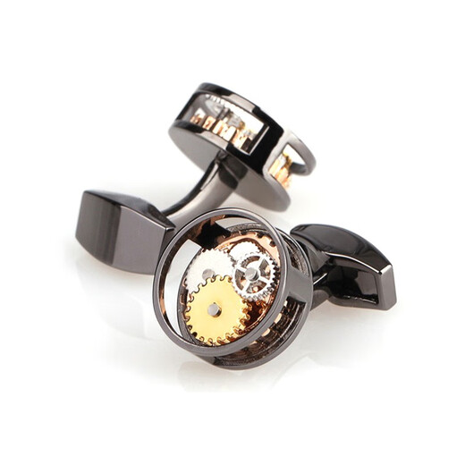 WILLIAM MILTON British style mechanical gear cufflinks for men, light luxury custom suit sleeve nails, French cuff buttons, birthday gift box, silver square style